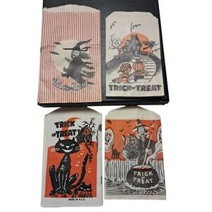 Vintage 1970s Halloween Trick Or Treat Bag 65 Bags Total.  4 Different Prints